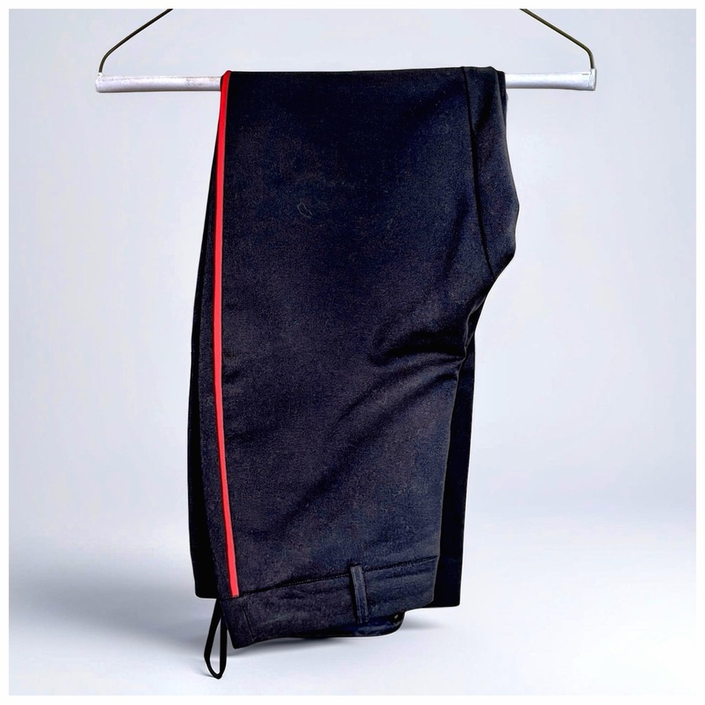 Ted Baker London Side-Stripe Tailored Trousers | Size 1 | Navy with Red Stripe
